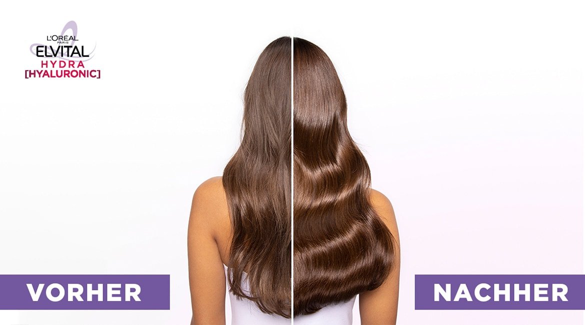 Haarpflege bei langem gelocktem Haar - vorher / nachher Vergleich
